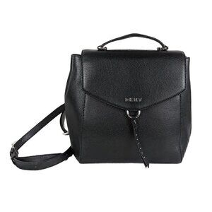 DKNY Black Leather Backpack EUC